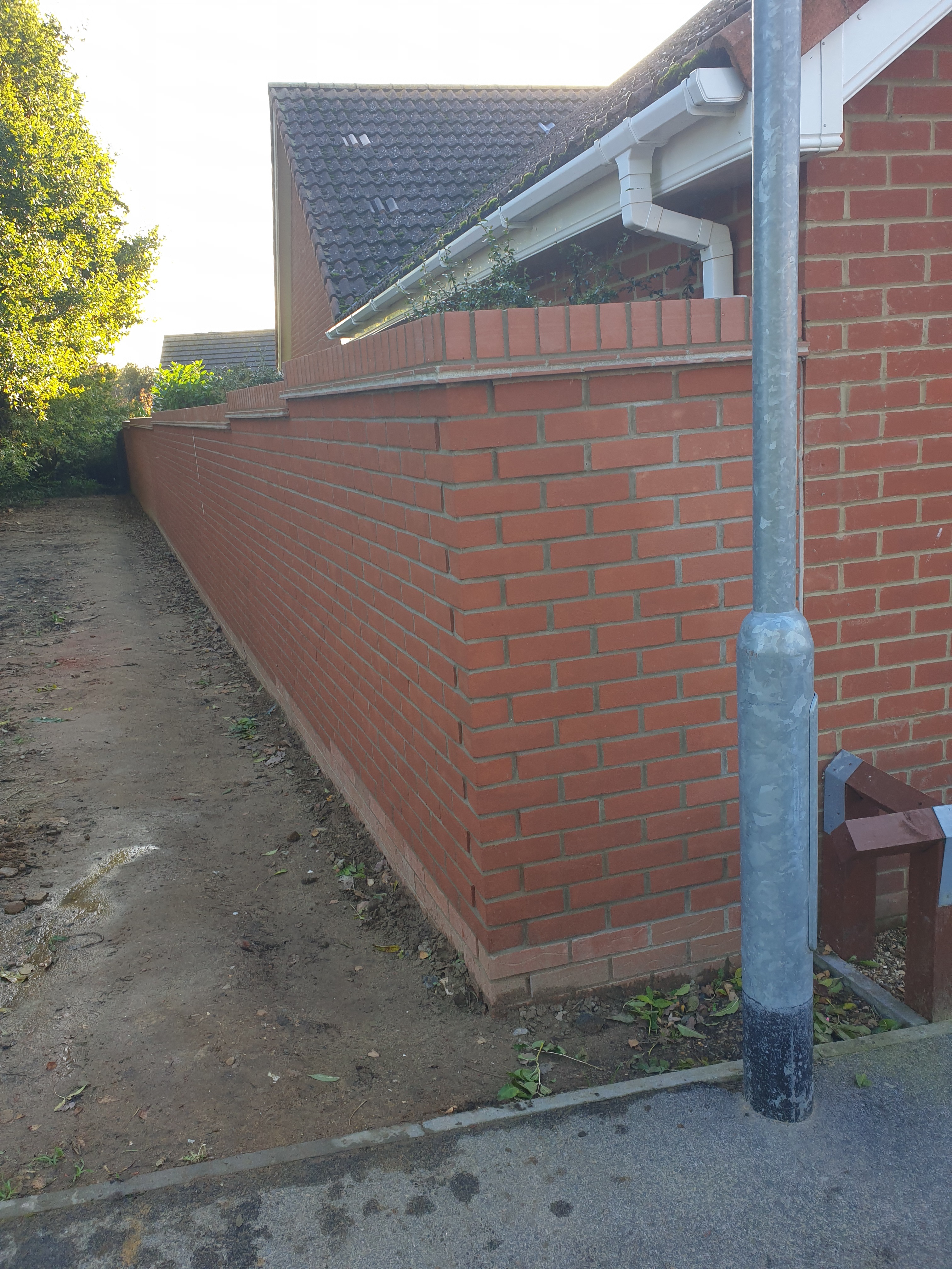 Garden wall brickwork
